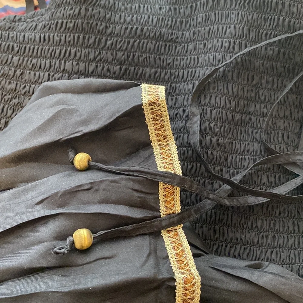 ANTHROPOLOGIE Maeve silk smocked maxi dress, in black, XS - Picture 9 of 9